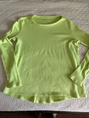 American Eagle Ribbed Neon Green Top